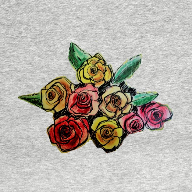 Colorful Vintage Rose Bouquet by dpenn